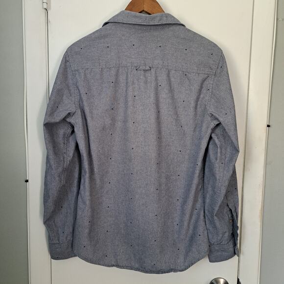 Urban Pipeline Button Down Shirt Triangle Pattern Blue Vintage Wash Men's Small - Picture 2 of 8